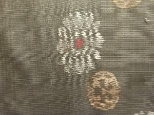 アンティーク　花模様織り出し本場泥大島紬着物